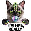 Neon Multi-Eyed Disco Cat
