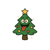Funny Christmas tree with tongue
