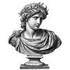 Antique Apollo Bust - Classic Engraving