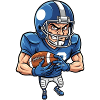 American football player with ball