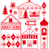 Silhouette du marché de Noël