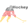 Flaggenfarben Eishockey Silhouette