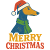 Greyhound Santa Portrait