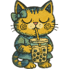 Bubble Tea Cat Cozy Charm
