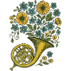 Blumen Waldhorn Blumenstrauß Illustration