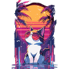 Cats Neon Sunset