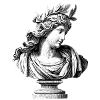Buste antique déesse – Gravure classique