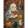 Sweet Halloween Ghost in Autumn