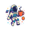 Astronaut with coffee