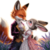 Fabulous wedding: fox and hare