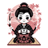 Kaffee und Kirschblüten Harmonie im Kimono
