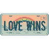 Plaque d’immatriculation rétro – Love Wins Rainbow