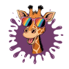  Fröhliche Giraffe Mit Regenbogenbrille Im Coolen
