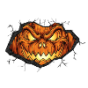 Fierce pumpkin with pointed teeth
