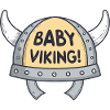 Wikinger Babyhelm Weiße Hörner