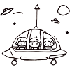 Small UFO crew in space