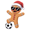 Festive Christmas Soccer Cartoon