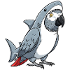 Cartoon Grey Parrot Shark Costume