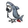 Shark Grey Parrot Cartoon