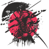 Elephant Samurai Neon Print