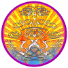 Crane Sun Tribal Ornament