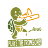Brass Band Trombonist Turtle Playing Trombone