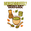 Petit-déjeuner matinal grouch coffee matcha cup