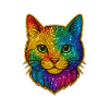 Rainbow Cat Head Glitter