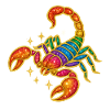 Regenbogen Glitzer Skorpion