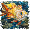 Bunter Unterwasserfisch Aquarell, Karpfen