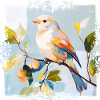 Bunter Vogel im Aquarellstil