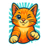 Winking Orange Kitten, Love Cats