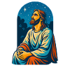 Divine Night Gaze Jesus, Christian Art 