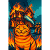 Funny Orange Cat, Firehouse Feline Inferno