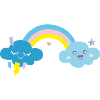Kawaii Rainbow Cute Blue Clouds