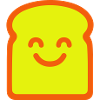 Lächelndes Toastgesicht