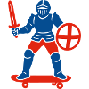Knight on skateboard