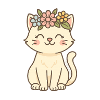 Floral Wreath Cat Charm