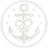 Nautischer Anker mit Seilknoten