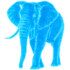Neon Elephant Line Art