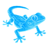 Blauer Gecko Silhouette Muster