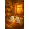 Cozy Ghosts in Halloween Autumn