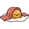 Sleeping Egg with Bacon Cartoon