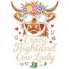 Crazy Highland Cow Lady