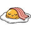 Sleeping Egg with Bacon Cartoon
