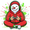 Snowman Gamer Christmas Winter