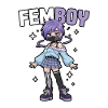 Femboy in emo look with glitter