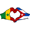 Senegal Cuba Flag Hands Heart Shape