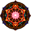 Kosmisches Feuer-Mandala – Heilige geometrische Energiekunst