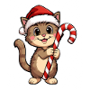 Kater mit Zuckerstange Weihnachtsspaß